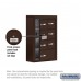 Salsbury Cell Phone Storage Locker - with Front Access Panel - 4 Door High Unit (5 Inch Deep Compartments) - 6 A Doors (5 usable) and 1 B Door - Bronze - Surface Mounted - Master Keyed Locks